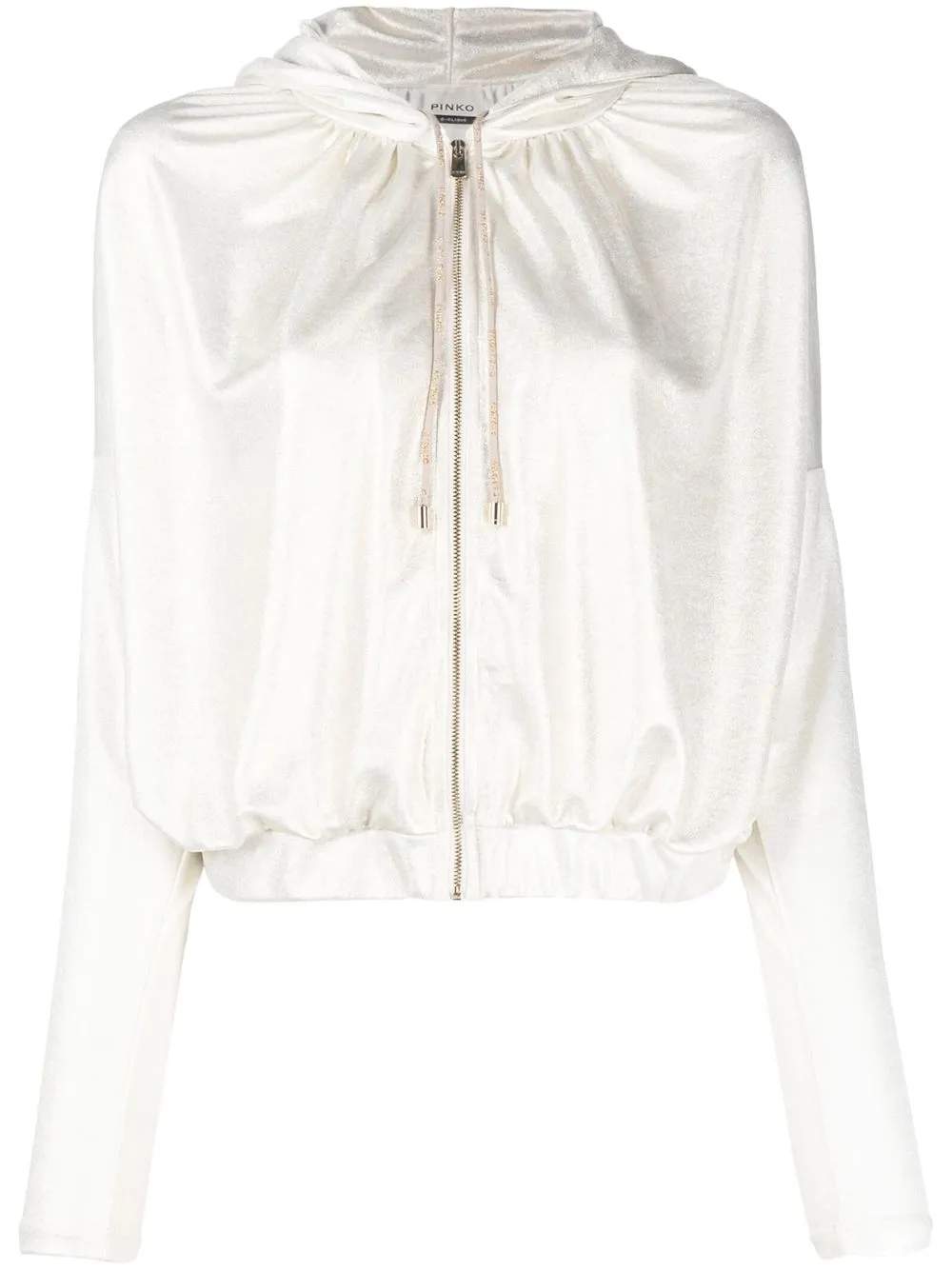 

PINKO zip-up metallic-effect hoodie - Gold