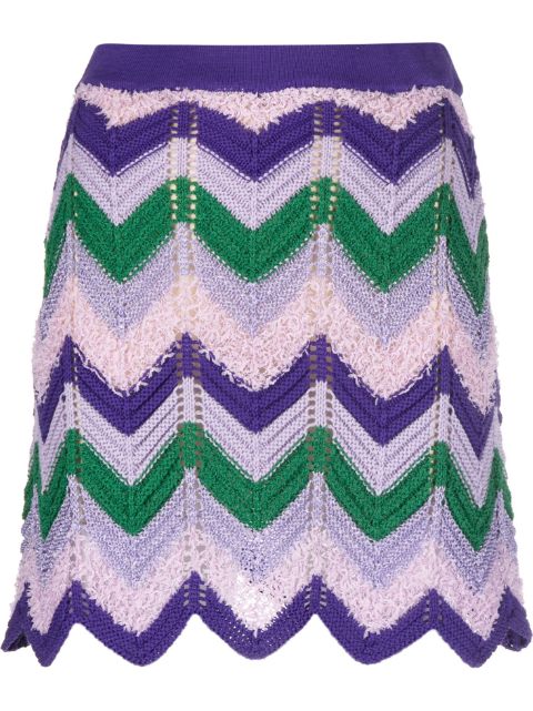 PINKO chevron-knitted miniskirt