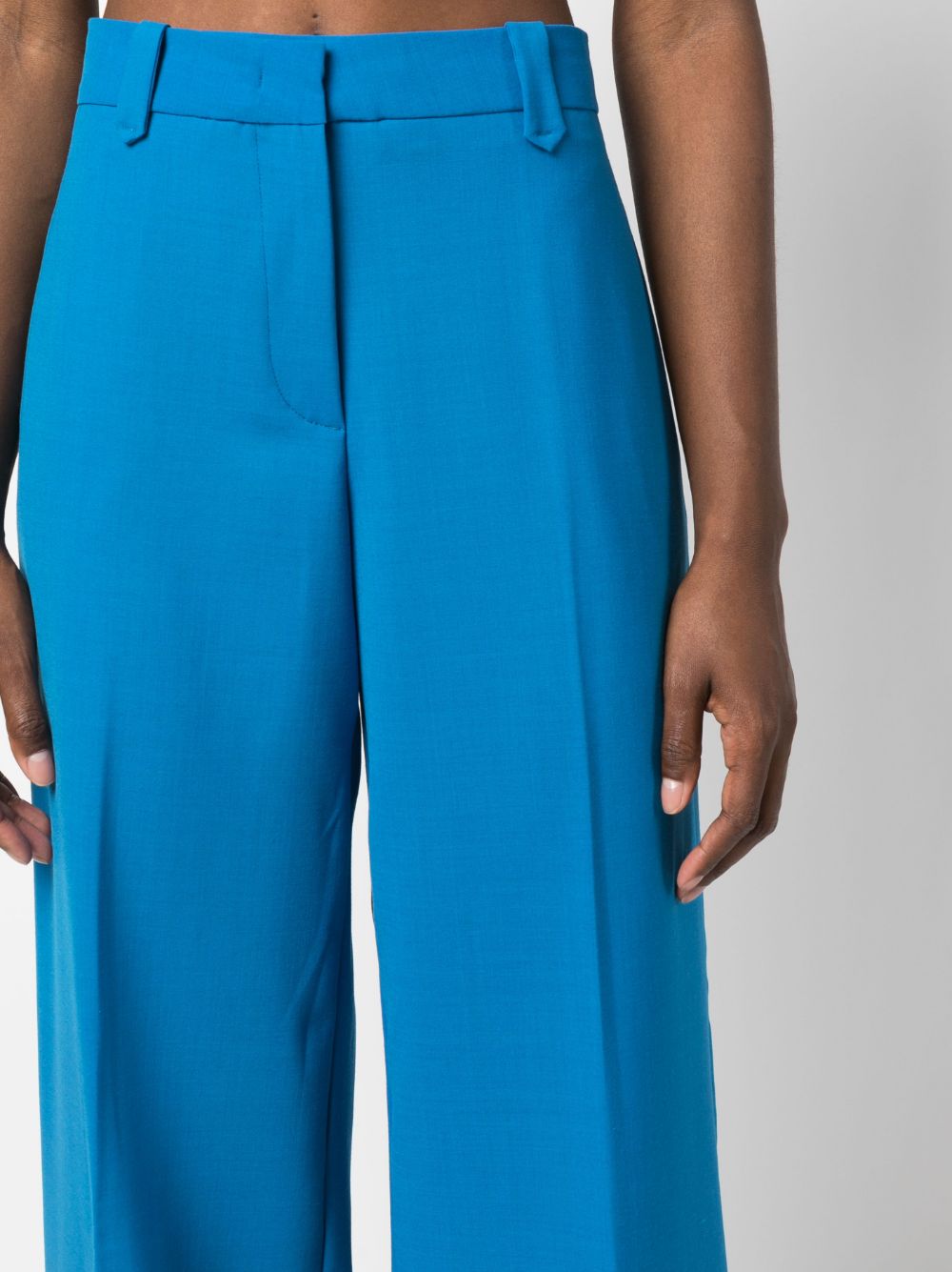 Shop Pinko High-waisted Wide-leg Trousers In Blue