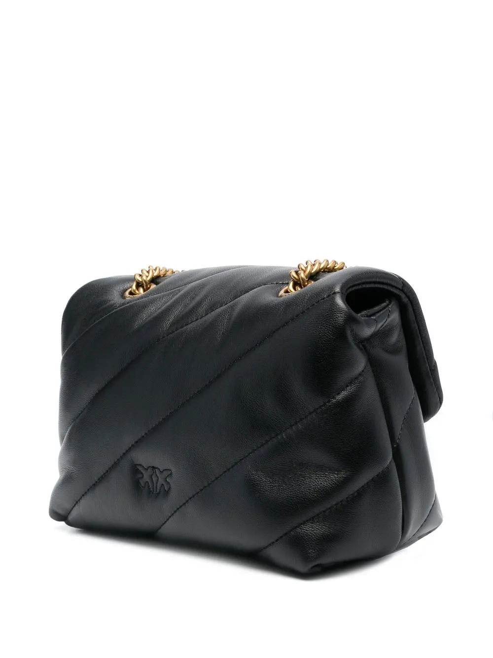 Shop Pinko Love Puff Crossbody Bag In Black