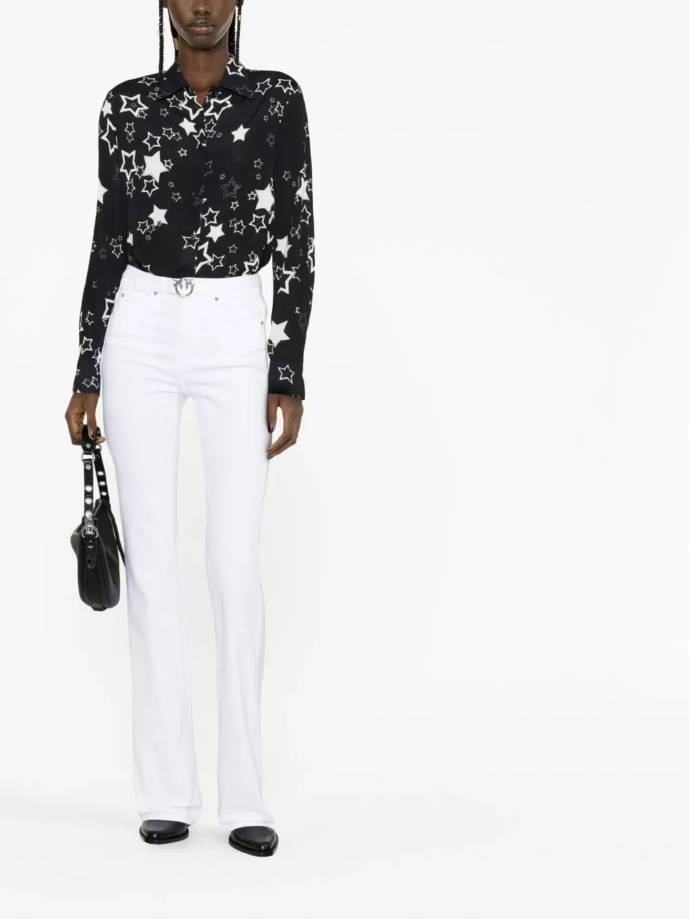 PINKO Blouse met sterrenprint - Zwart