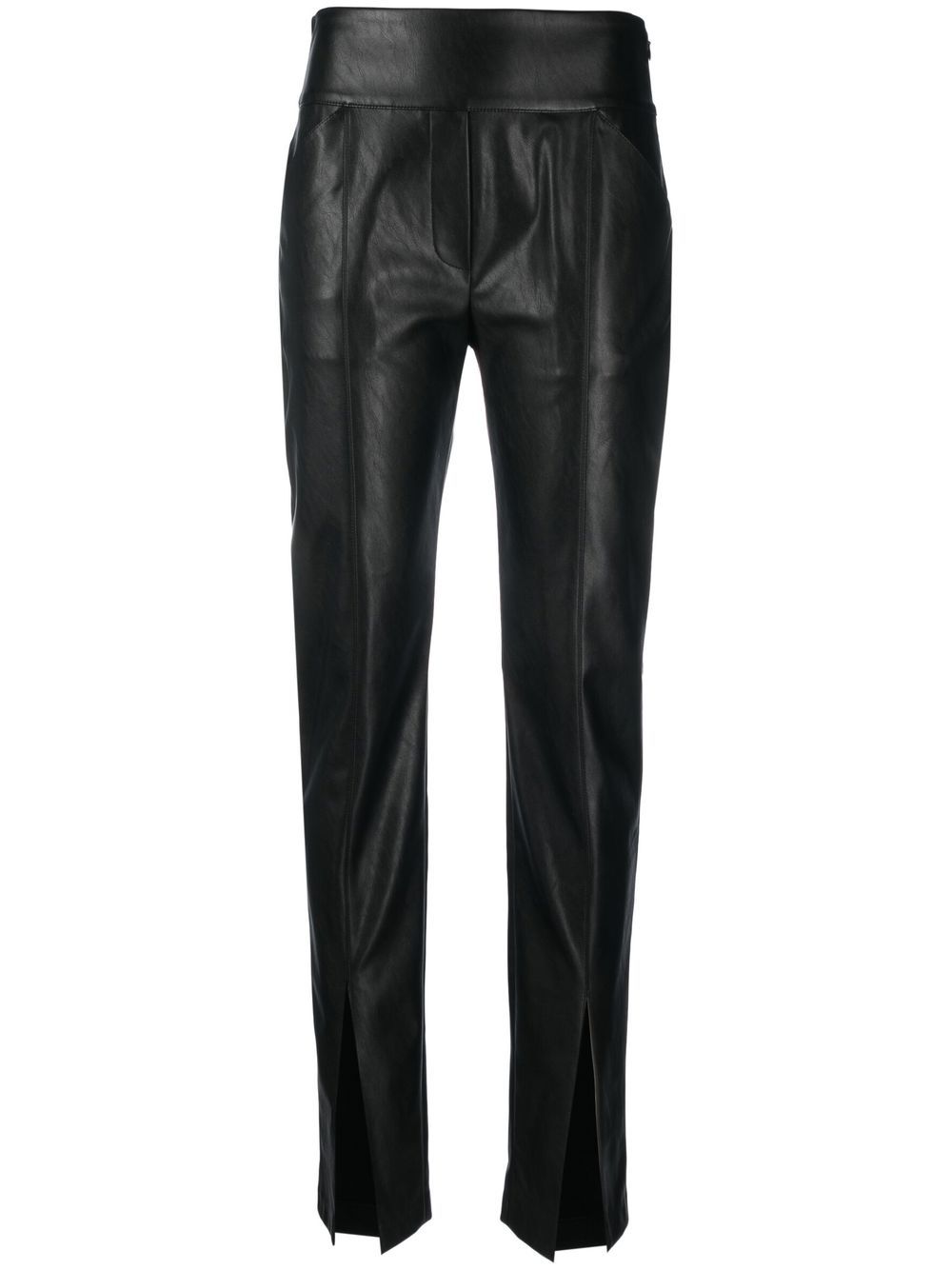 

PINKO slit leather-effect trousers - Black