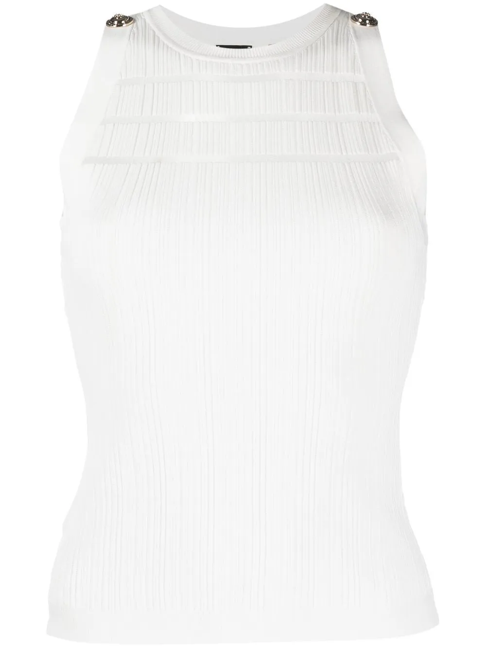 

PINKO Dolomite sheer-panelled top - White