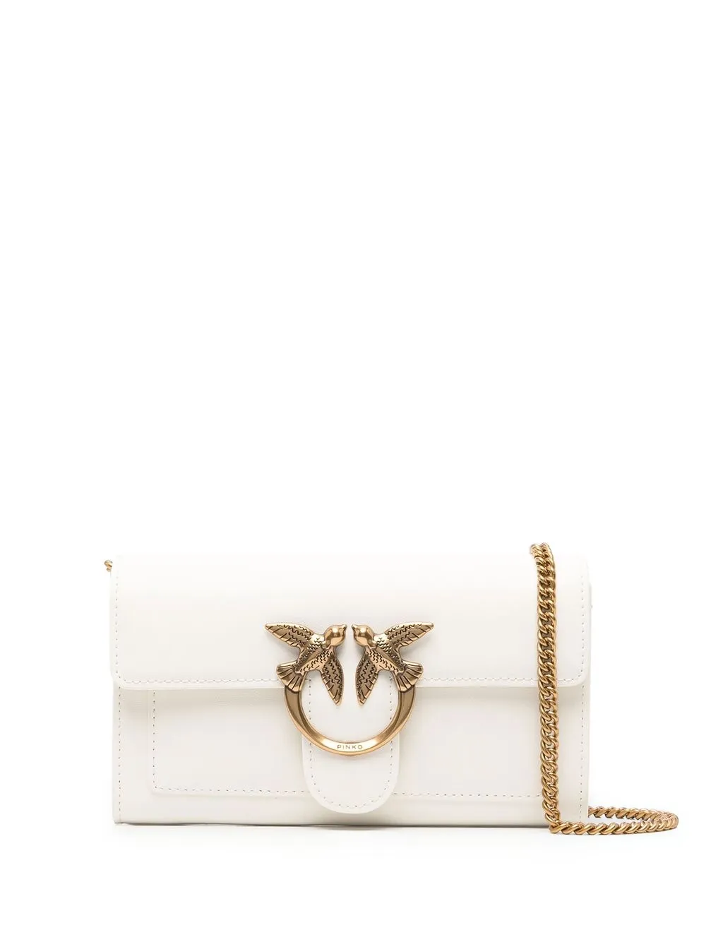 

PINKO Mini Love leather crossbody bag - White