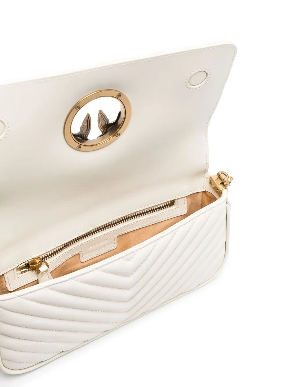 Pinko Lovebirds Quilted Calfleather Bag In Weiss ModeSens