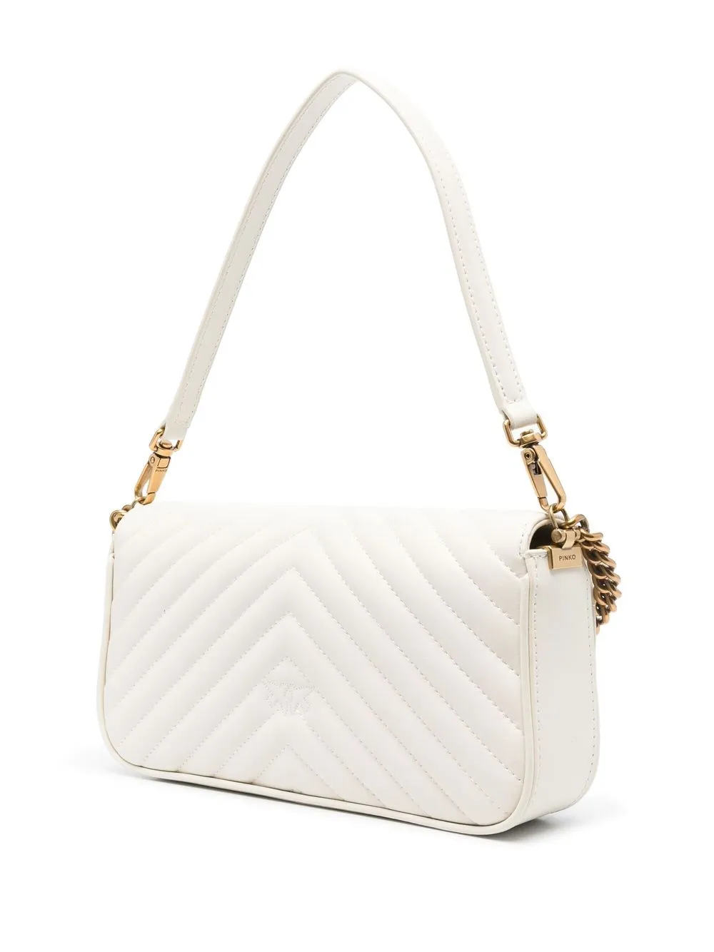 Pinko Lovebirds Quilted Calfleather Bag In Weiss ModeSens
