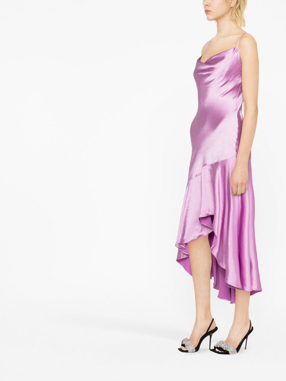 Shop Pinko Hammered Satin Dress In Rosa