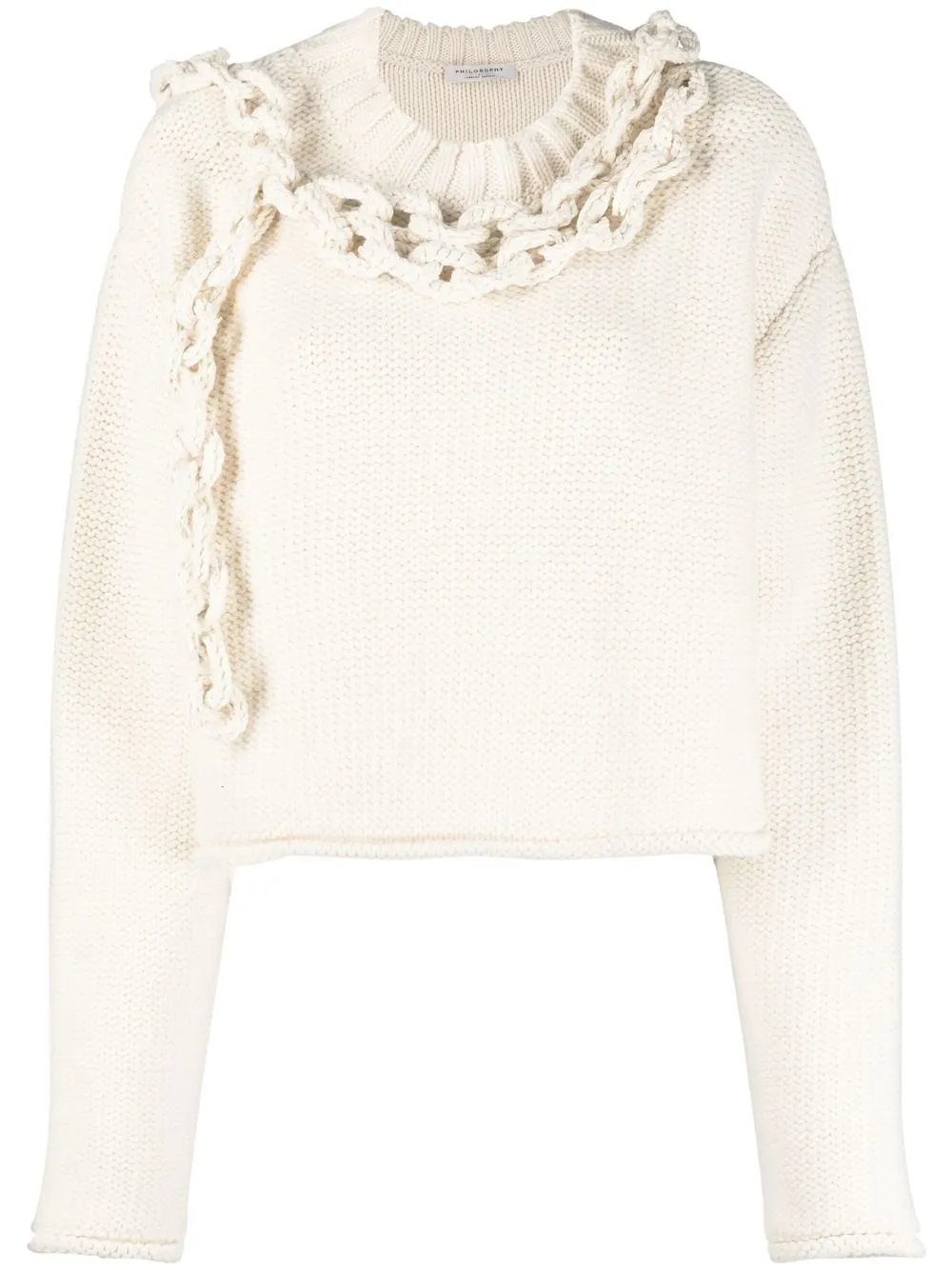 

Philosophy Di Lorenzo Serafini applique-embellished crew neck jumper - White