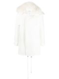 Courrèges faux-fur trim coat - White