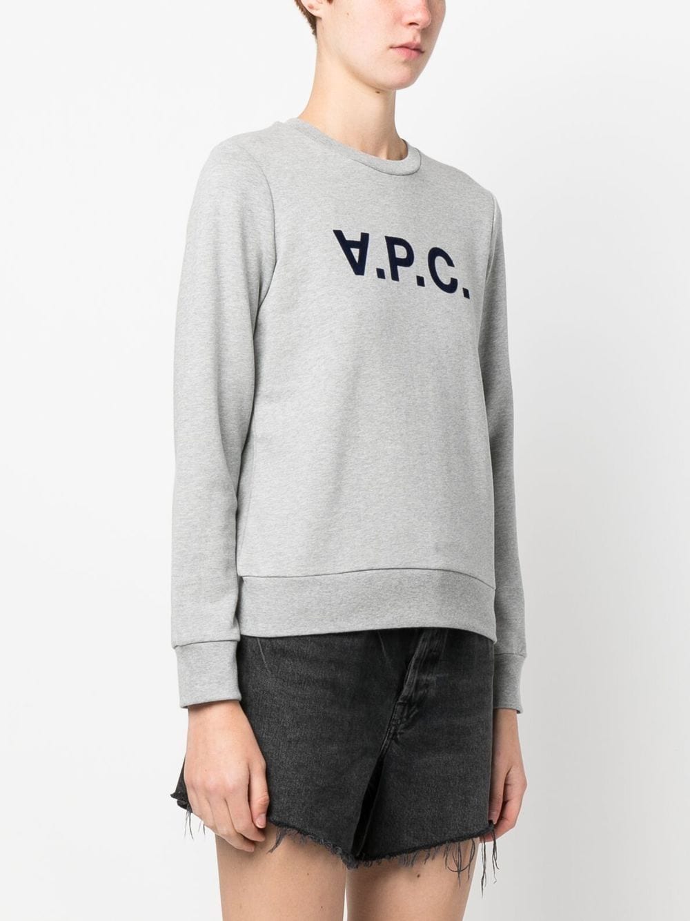 Shop Apc Logo-print Sweatshirt In Grey