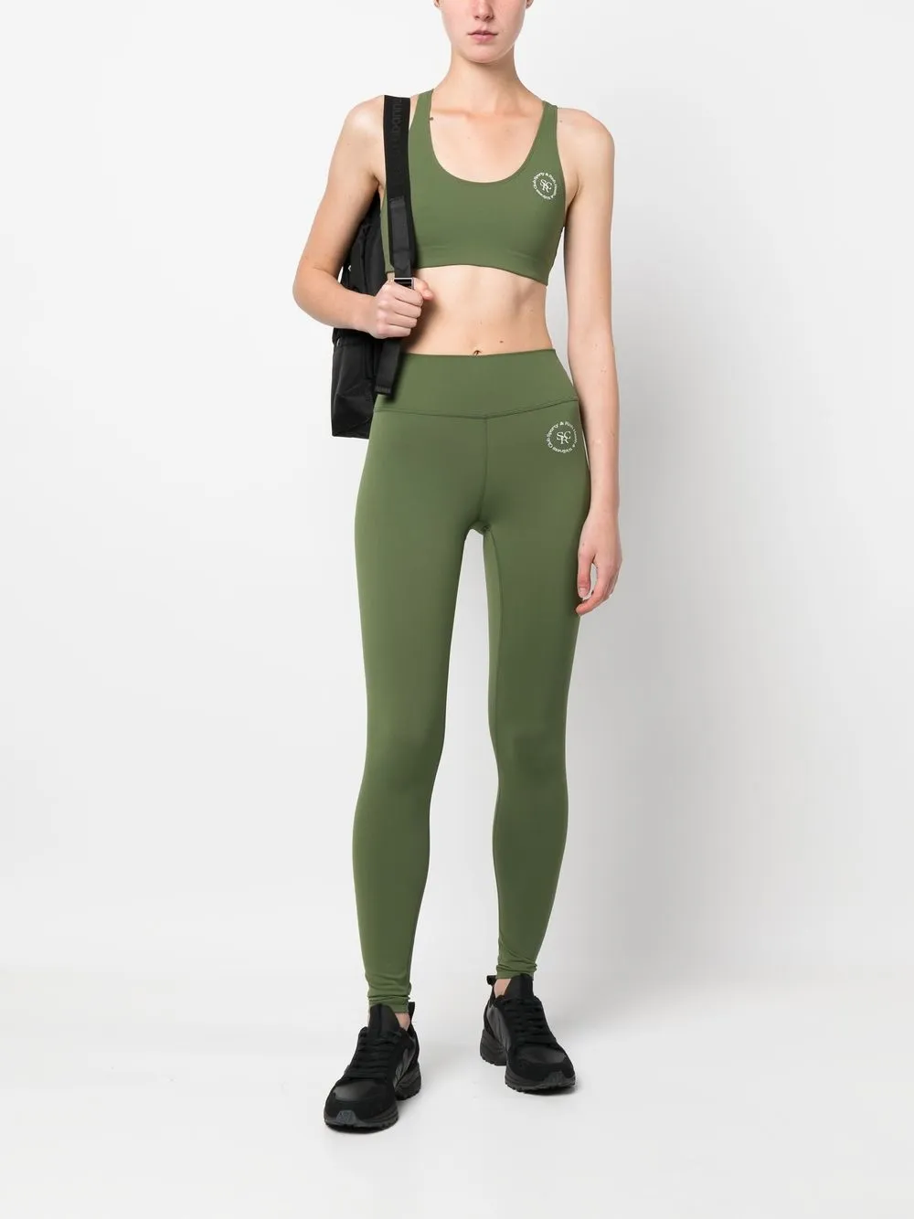 Sporty & Rich Legging met logoprint - Groen