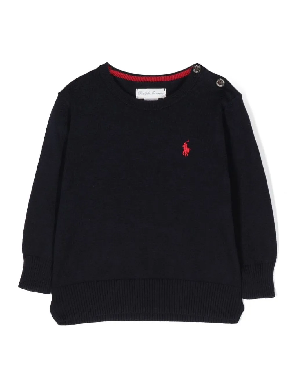 

Ralph Lauren Kids logo-embroidered crew-neck jumper - Blue