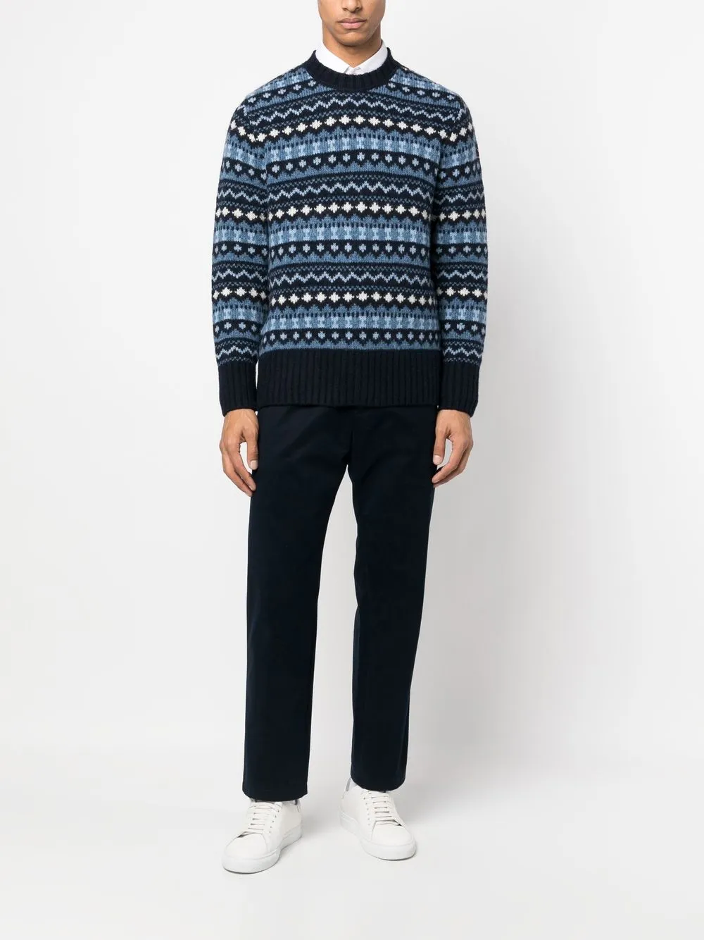 Paul & Shark Intarsia trui - Blauw