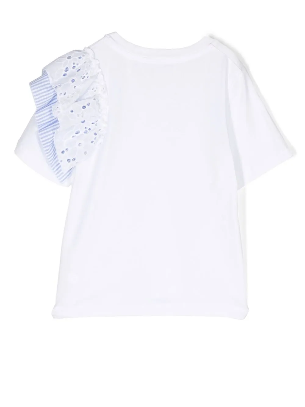 Shop Lapin House Embroidered Sleeve T-shirt In White