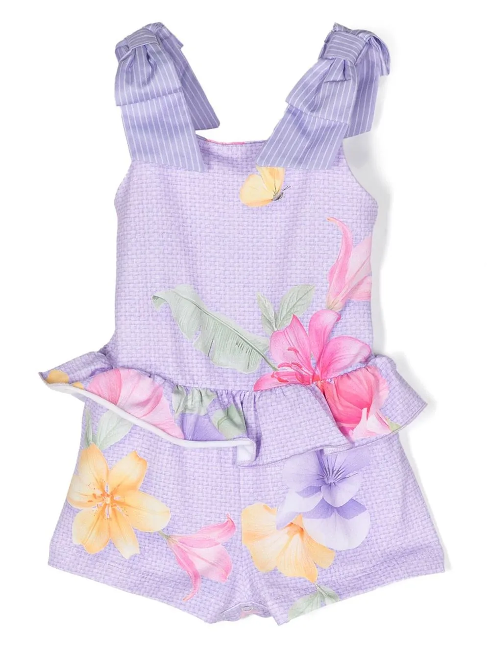 

Lapin House sleeveless floral print romper - Purple