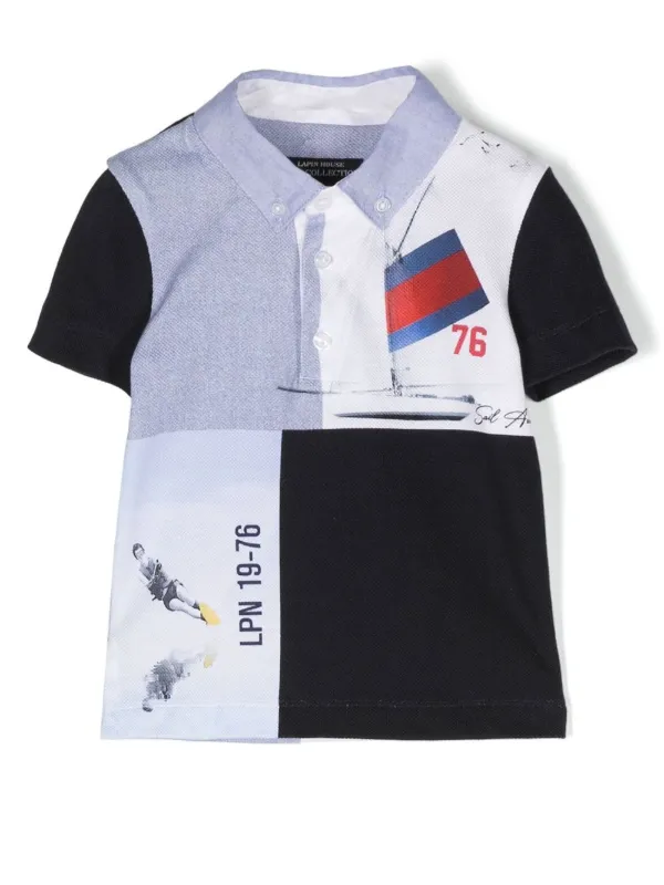 Patchwork polo shirt discount