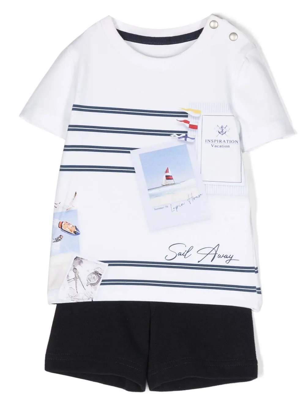 

Lapin House Sail Away stretch-cotton short set - Blue