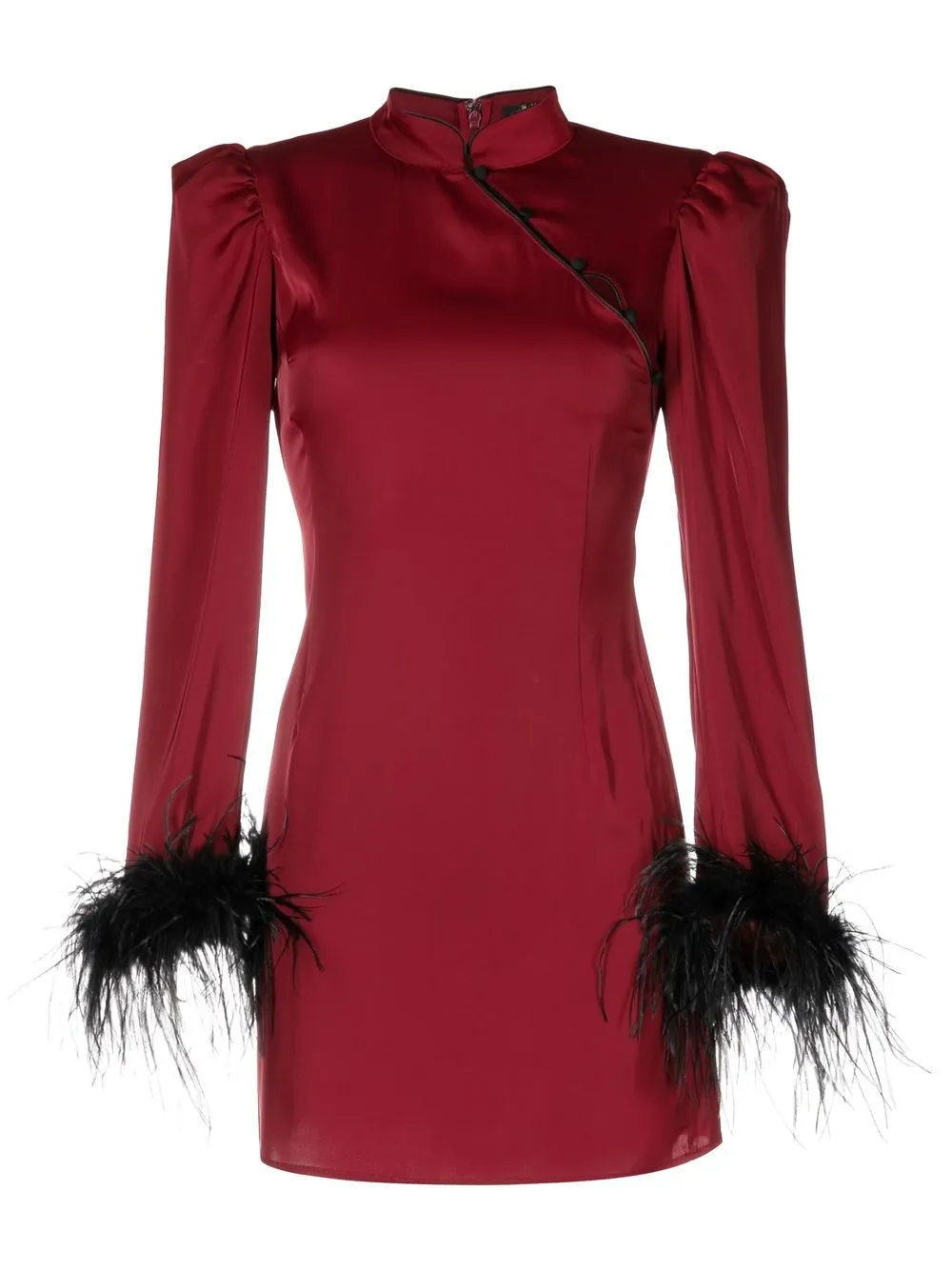 

De La Vali Limousine feather-trim mini dress - Red