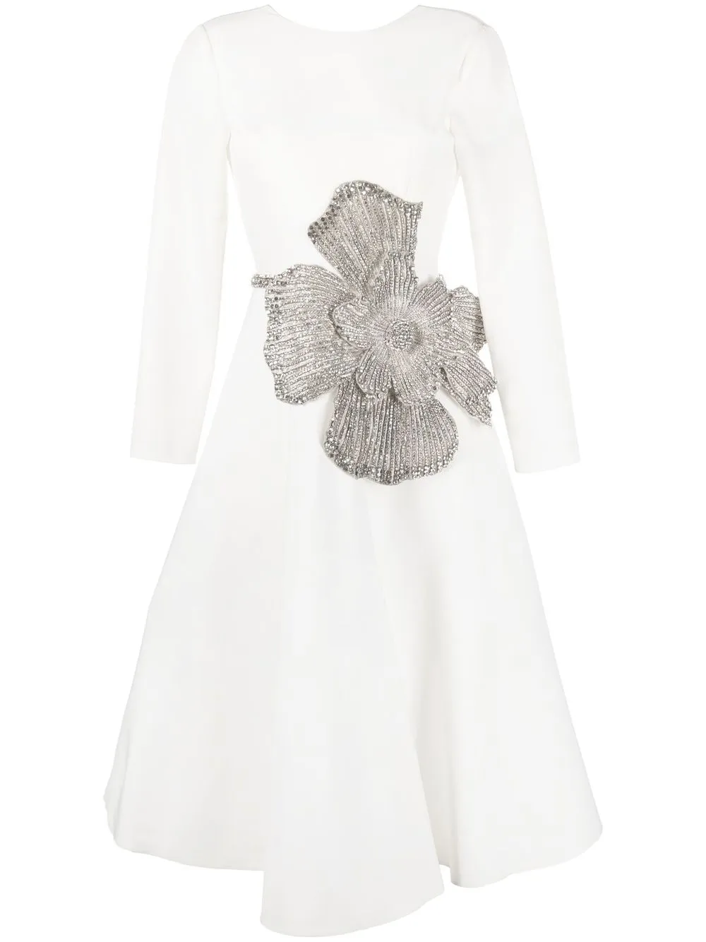 Loulou The Orchid crystal-embellished midi dress - White