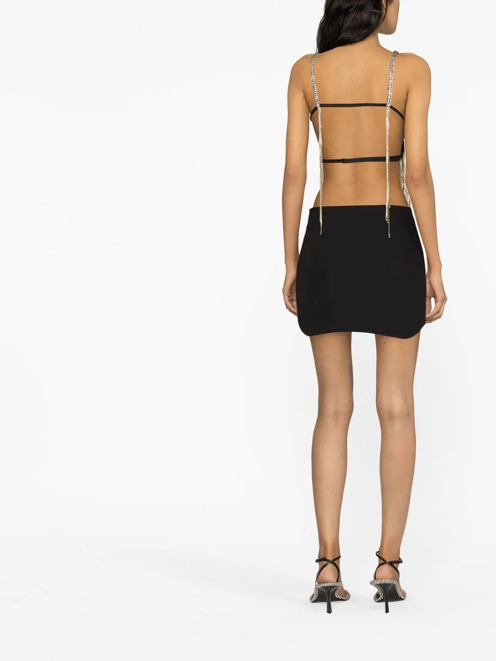 Loulou Crystal-embellished Triangle Top In Black