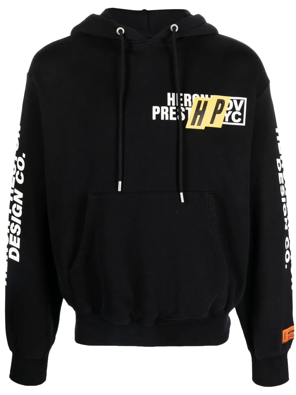 HERON PRESTON LOGO-PRINT DRAWSTRING HOODIE