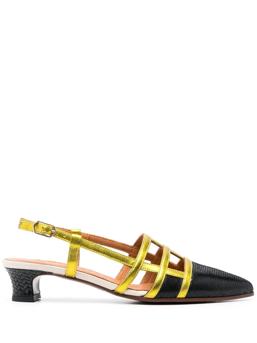 

Chie Mihara mules con motivo de piel de serpiente en relieve - Negro