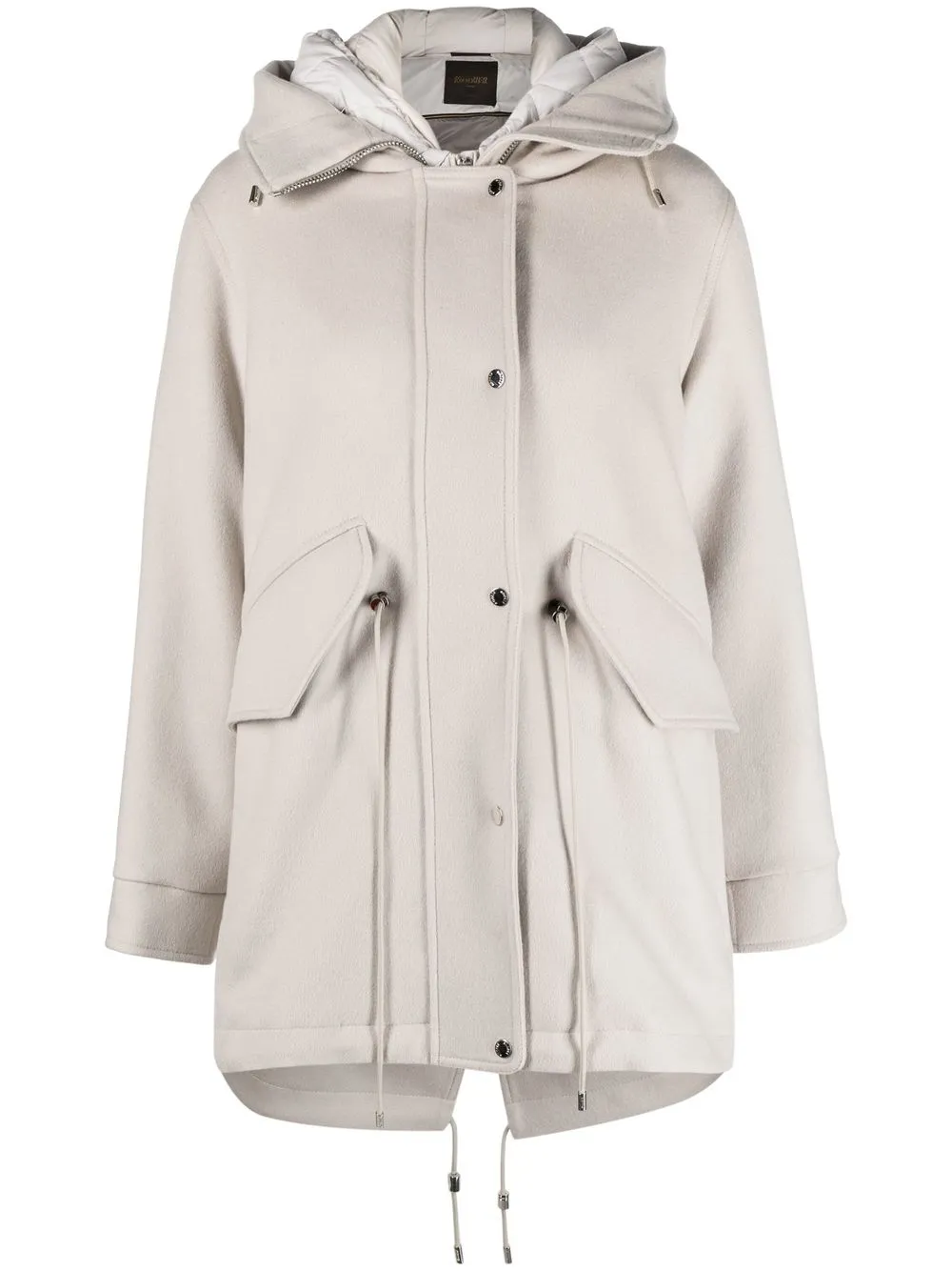 

Moorer virgin wool hooded coat - Neutrals