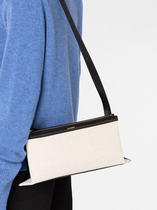 Jil Sander leather-trim Shoulder Bag | Neutrals | FARFETCH AO