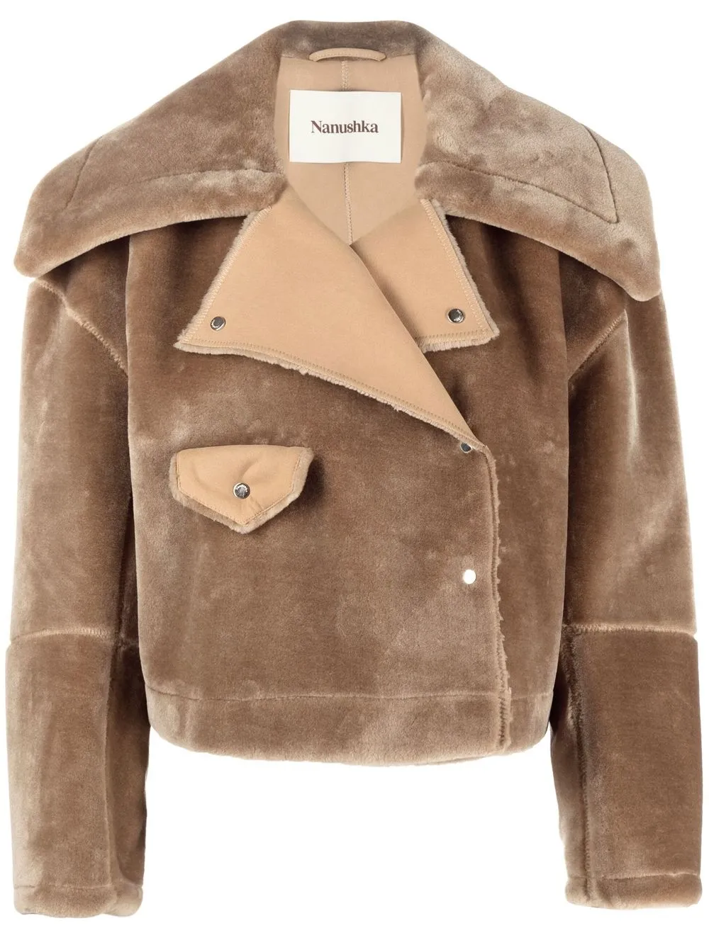 

Nanushka faux-fur biker jacket - Neutrals