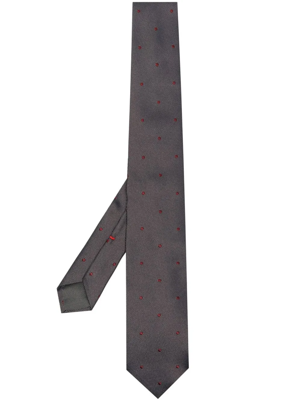 

Dell'oglio polka dot-pattern silk tie - Grey