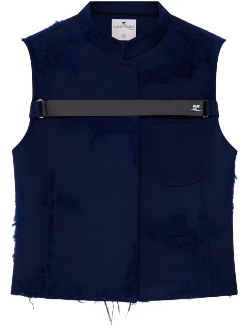 Courrèges distressed-effect strap-detailed jacket
