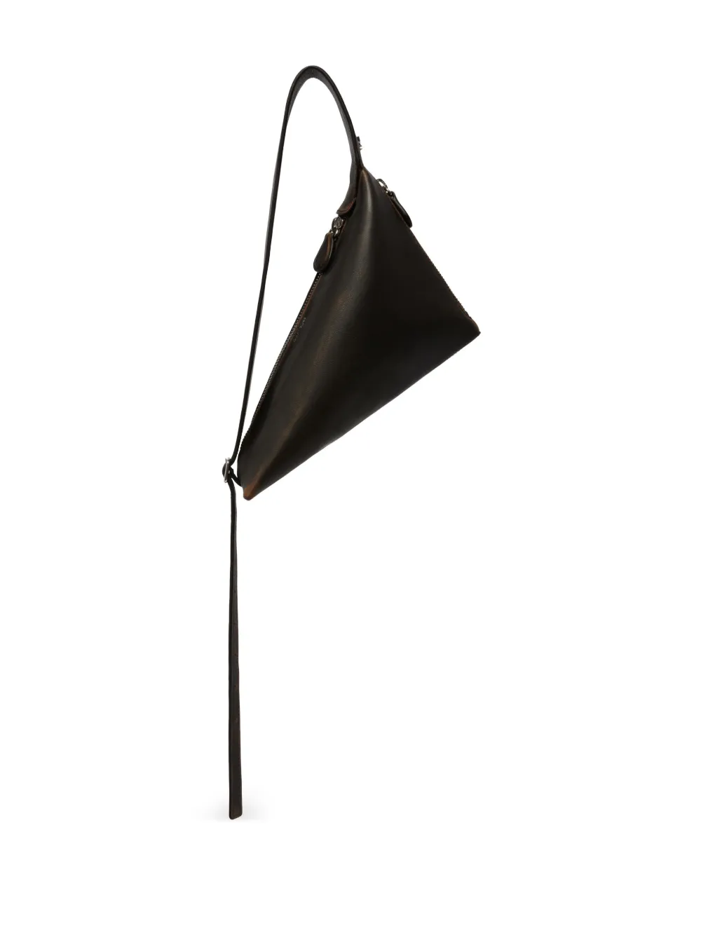 Courrèges Baby Shark leren schoudertas 1989_CHOCOLAT NOIR