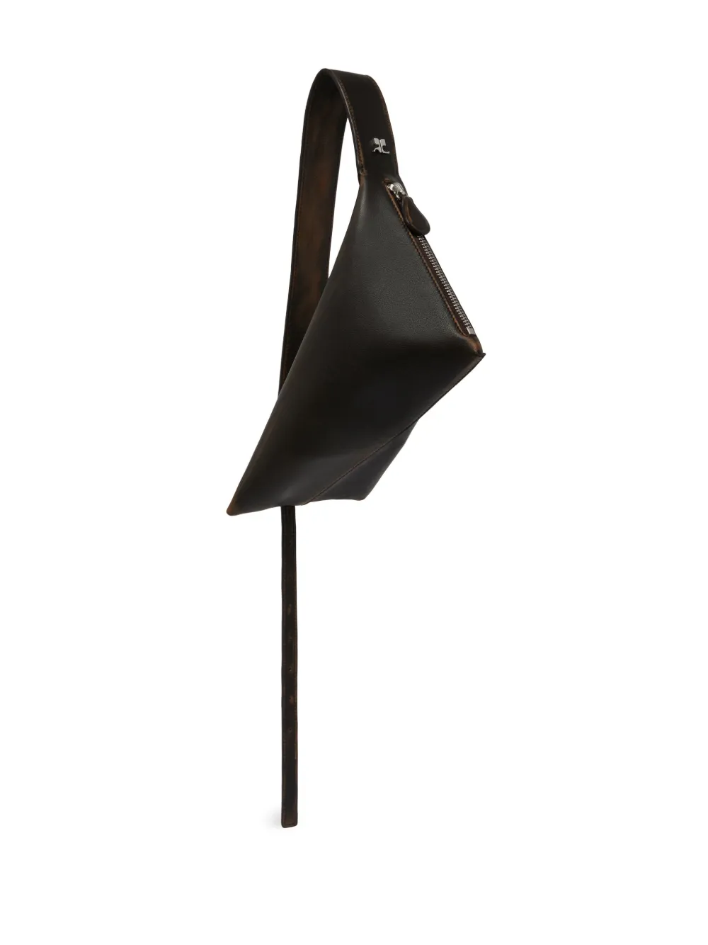 Courrèges Baby Shark leren schoudertas 1989_CHOCOLAT NOIR