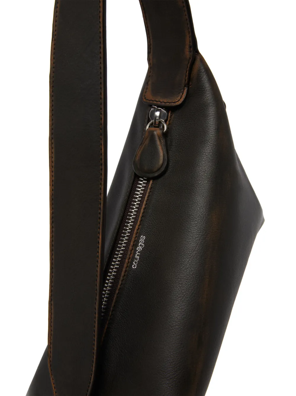 Courrèges Baby Shark leren schoudertas 1989_CHOCOLAT NOIR