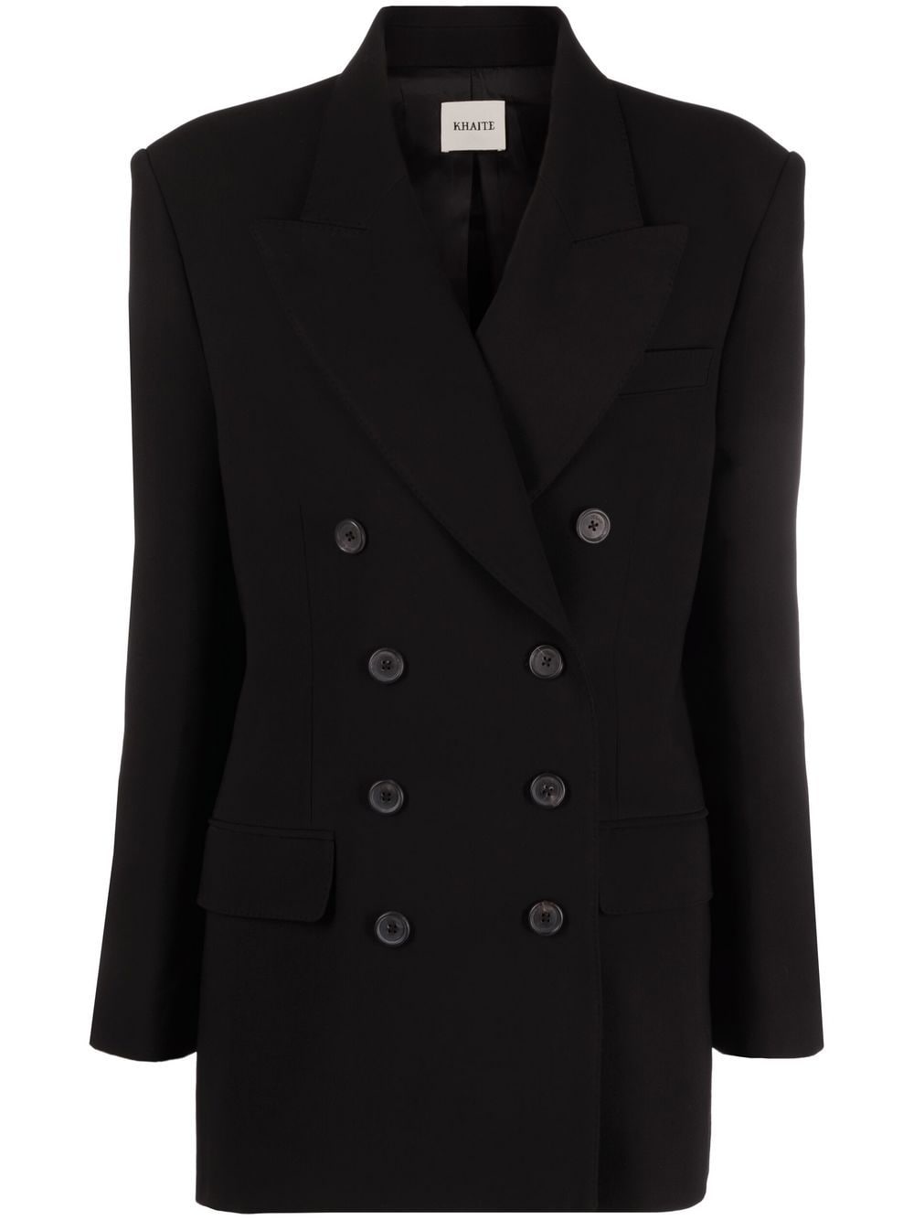 Shop Khaite The Tanner Double-breasted Blazer In Black