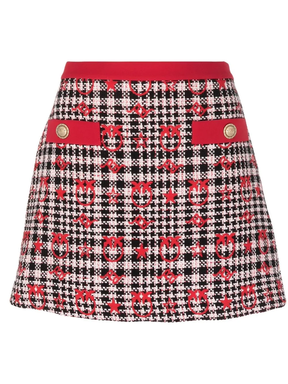 

PINKO Love birds jacquard miniskirt - Red