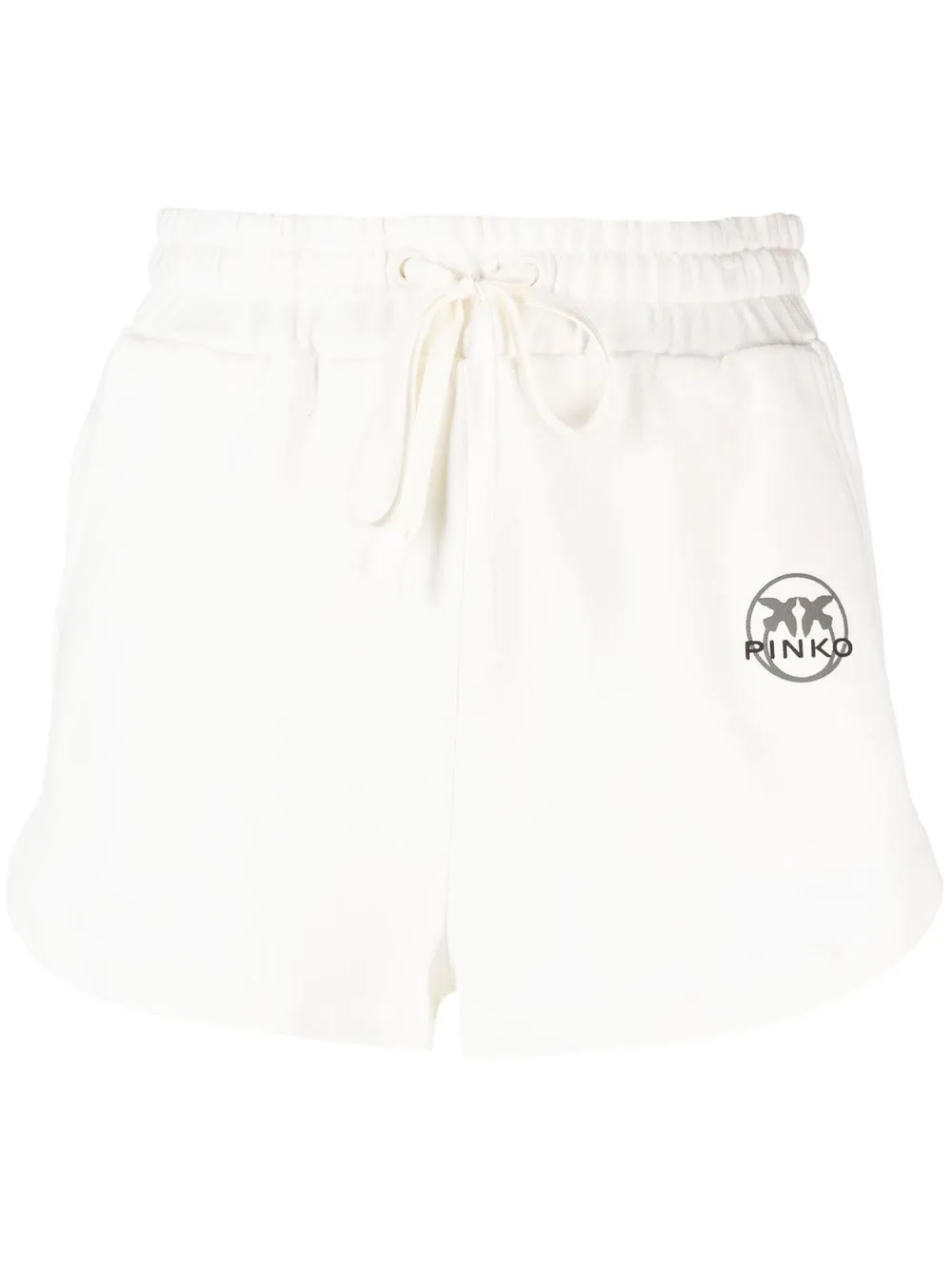 

PINKO logo-print cotton shorts - White