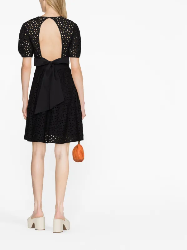 PINKO Vestido Camisero Con Bordado Inglés Negro FARFETCH DO