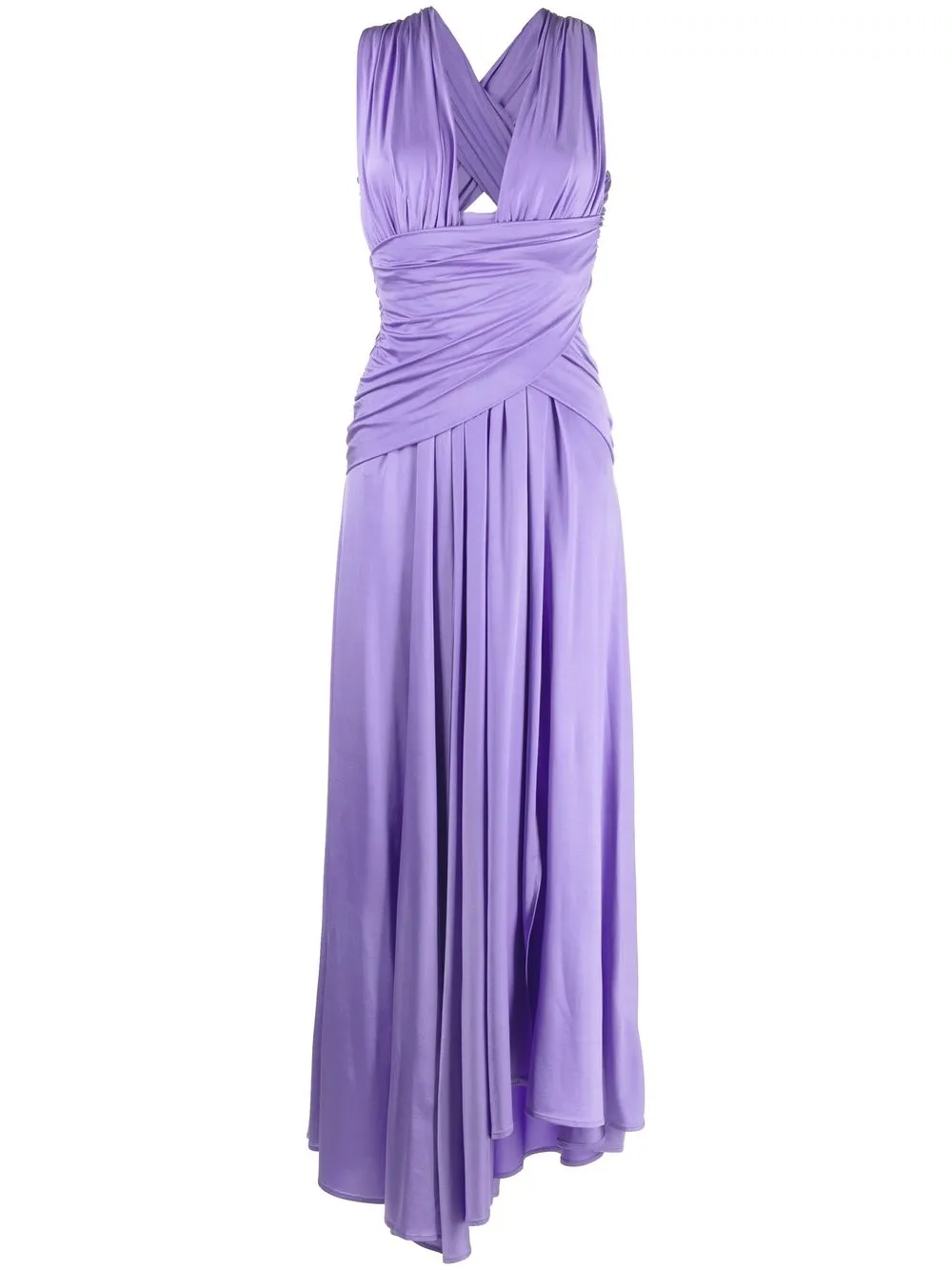 PINKO Satin plunge-neck Gown - Farfetch