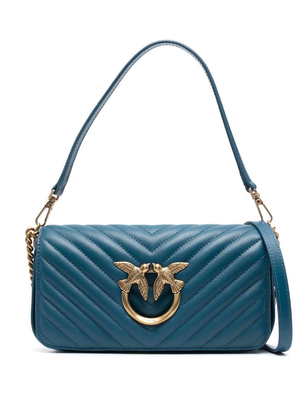 

PINKO small love chevron quilted shoulder bag - Blue