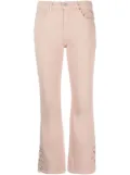 PINKO lacing-detail logo-patch bootcut jeans