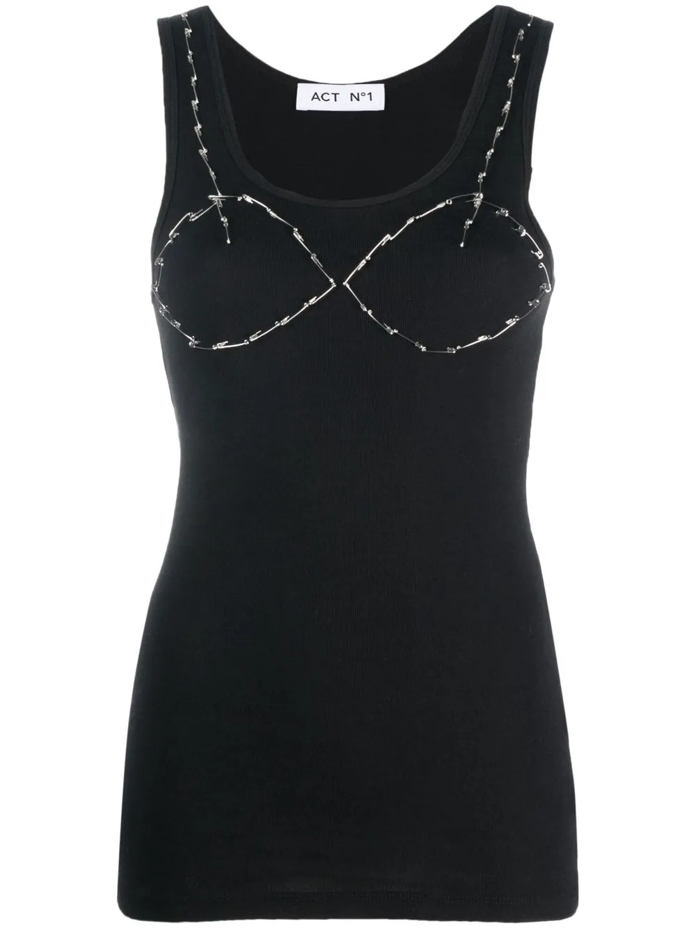 

Act N°1 Safety Pin-detail tank top - Black