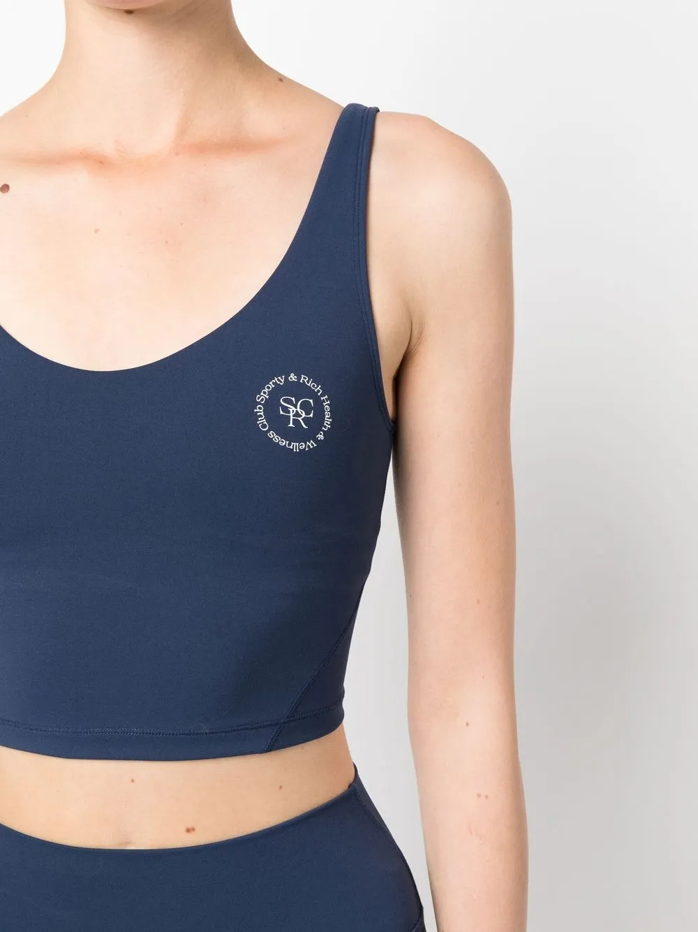 Shop Sporty And Rich Logo-print Detail Tank Top In Blue