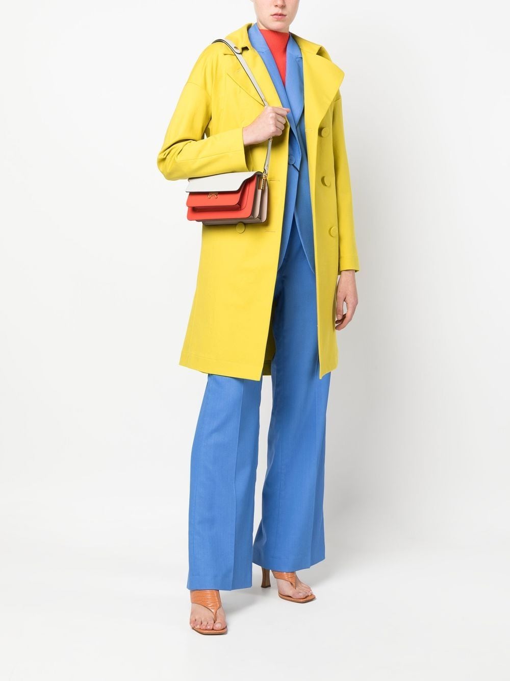 Marni Trunk crossbodytas met colourblocking - Grijs