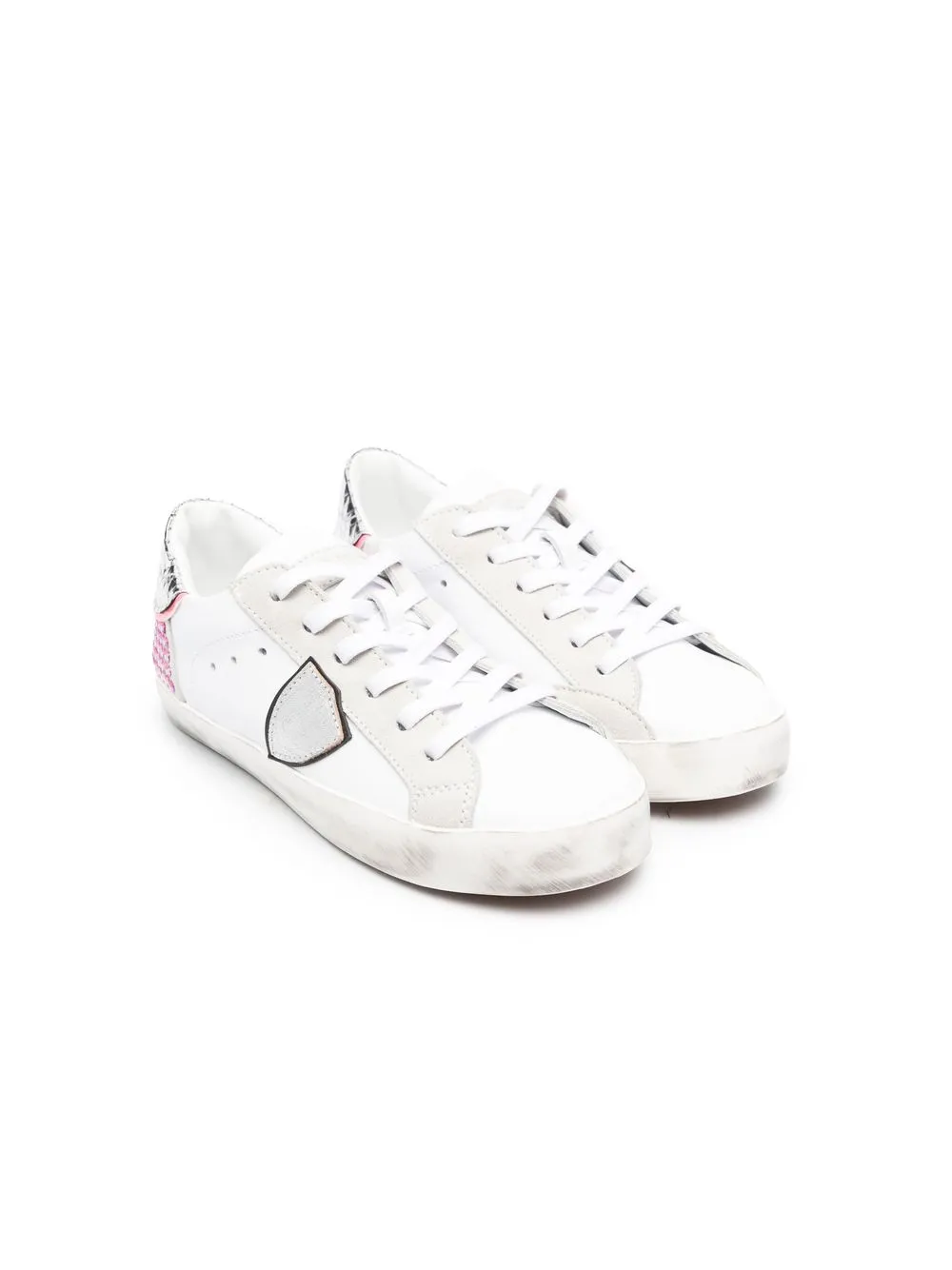 

Philippe Model Kids lace-up leather sneakers - White