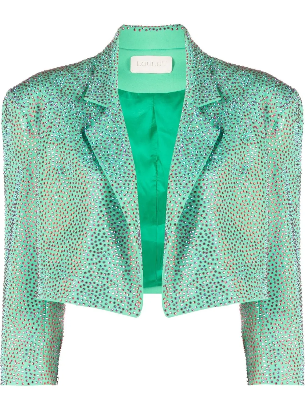 

Loulou crystal-embellished cropped blazer - Green