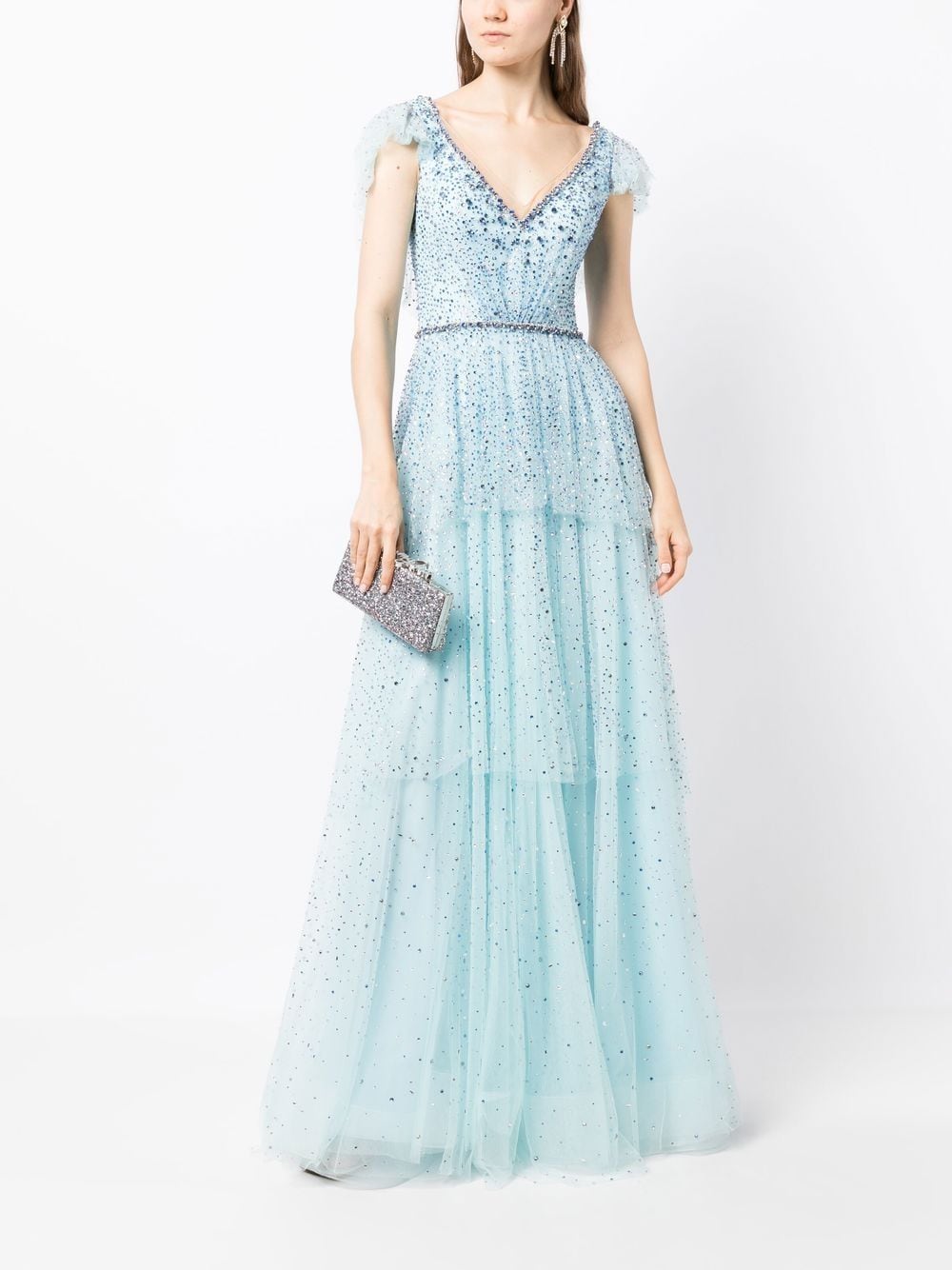 Jenny Packham Sequin Embellished Tulle Gown - Farfetch