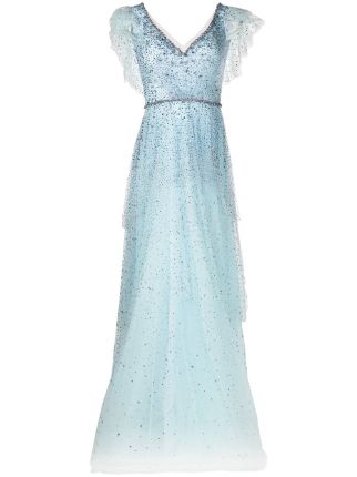 Jenny Packham Sequin Embellished Tulle Gown - Farfetch