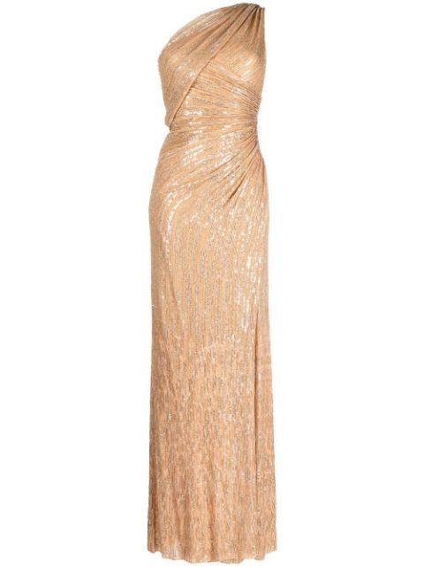 Jenny Packham one-shoulder sequin-embellished dress