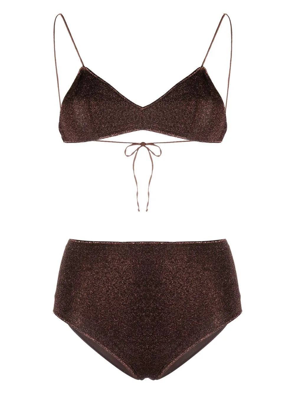 

Oséree metallic-detail two-piece bikini - Brown